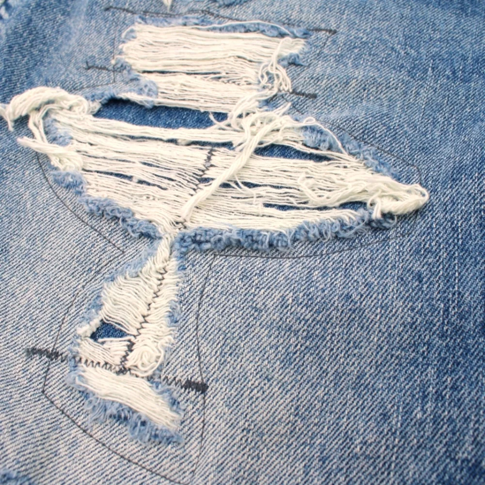 NWT American Eagle Men’s Cutoff Jean Shorts – Size 33 – Distressed Medium Blue - Picture 4 of 5